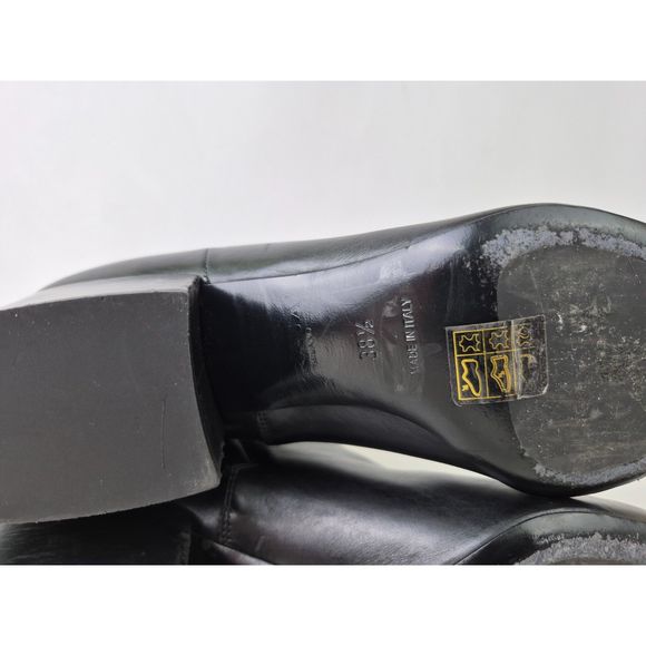 Prada Women's Black Nero Leather Pointy Toe Booties Size 38.5 - Picture 7 of 8